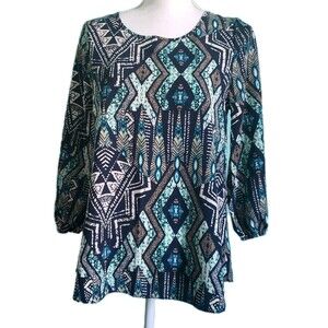 Moa Moa Blouse Top Multicolor Women's  Sizes Small